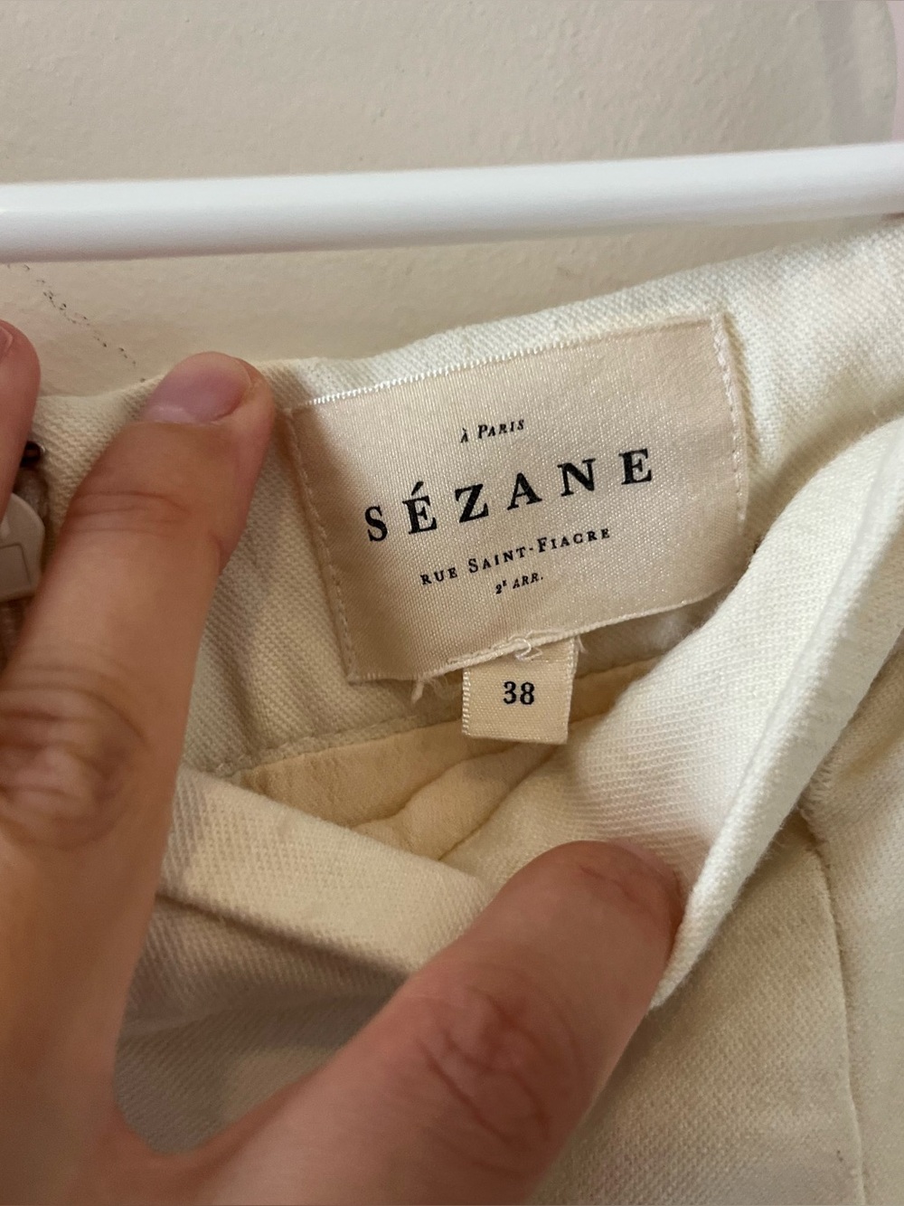 Sezane | beige midi pencil skirt